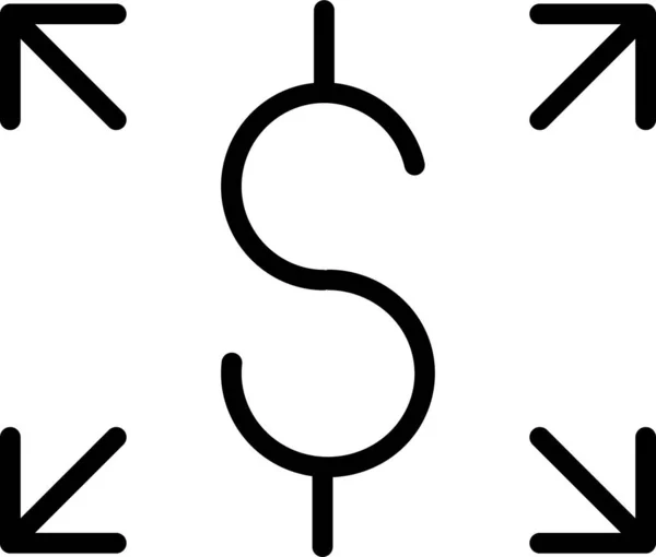 Dollar Share Transfer Icon Outline Style — Διανυσματικό Αρχείο