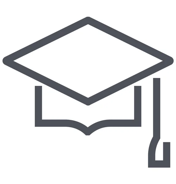 Cap Graduate Degree Icon Outline Style —  Vetores de Stock