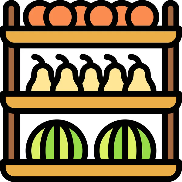 Иконка Супермаркета Стиле Заполненного Контура — стоковый вектор