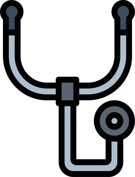 Salud Del Médico Fonendoscopio Icono Estilo Contorno Lleno — Vector de stock