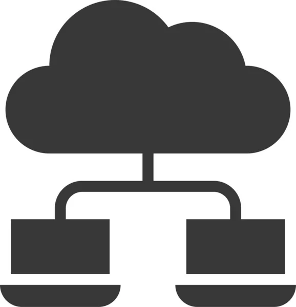 Cloud Cloud Computing Database Icon Solid Style — Stock vektor