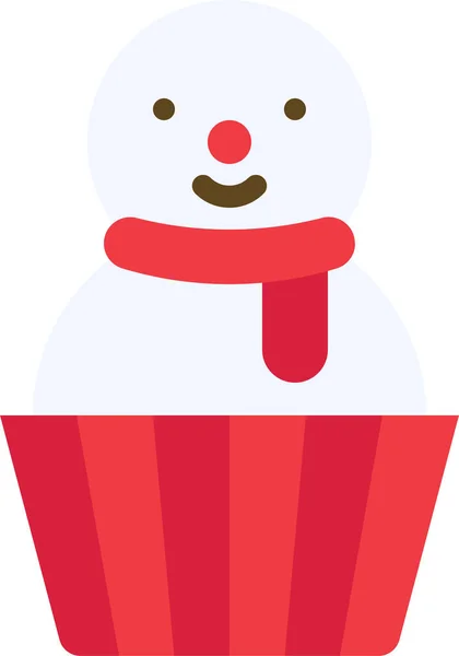 Christmas Food Snowman Icon Christmas Category — Stock Vector