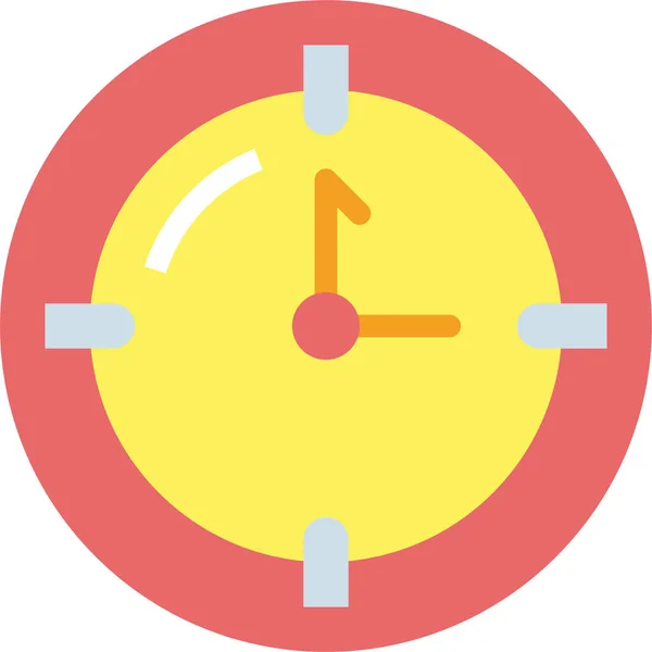 Ícone Hora Relógio Estilo Plano —  Vetores de Stock