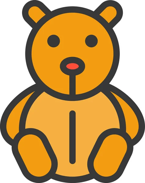 Christmas Doll Teddy Icon Filled Outline Style — Stockový vektor