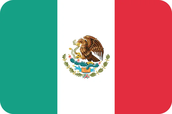 Drapeau Pays Icône Mexicaine Dans Style Plat — Image vectorielle