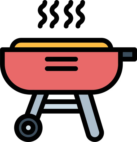 Grill Bbq Essen Symbol Ausgefülltem Outline Stil — Stockvektor