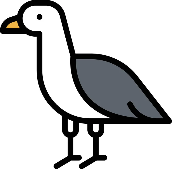 Dierlijk Vogel Meeuw Pictogram Zomer Categorie — Stockvector
