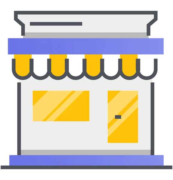Shop Delivery Ecommerce Icon Filled Outline Style —  Vetores de Stock