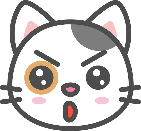 Avatar Calico Cat Icon Filled Outline Style - Stok Vektor