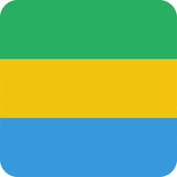 Land Vlag Gabon Pictogram Platte Stijl — Stockvector