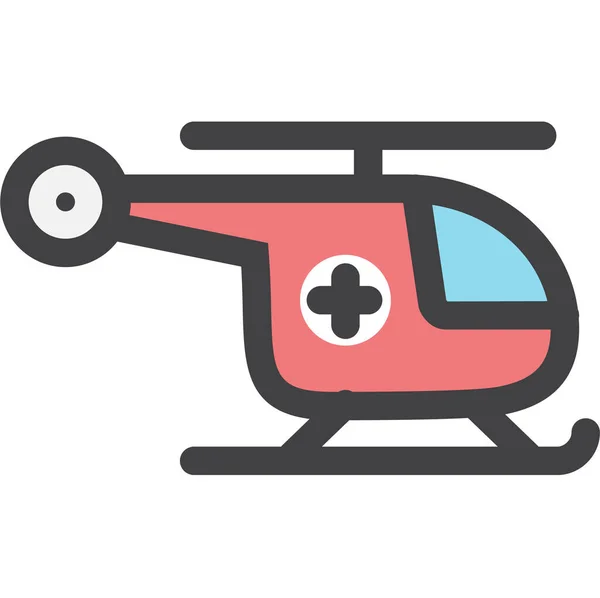 Aid Helicopter Medical Icon Filled Outline Style — Stock vektor