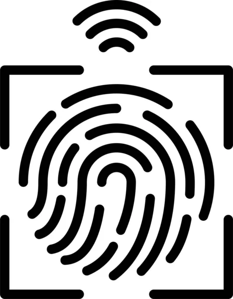 Biometric Fingerprint Identification Icon — Stock Vector