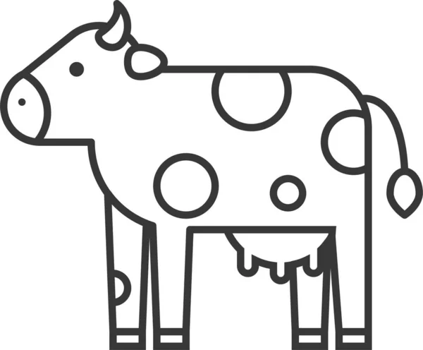 Animal Vaca Mamífero Icono Estilo Esquema — Archivo Imágenes Vectoriales