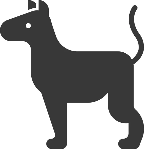 Dier Hond Zoogdier Pictogram Massieve Stijl — Stockvector