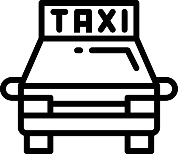 車の公共タクシーのアイコンをアウトラインスタイルで — ストックベクタ
