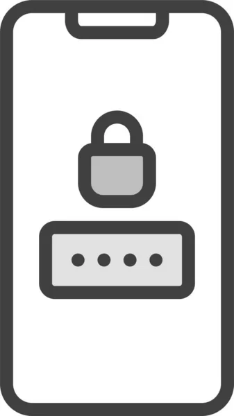 Iphone Lock Login Symbol Ausgefüllten Outline Stil — Stockvektor