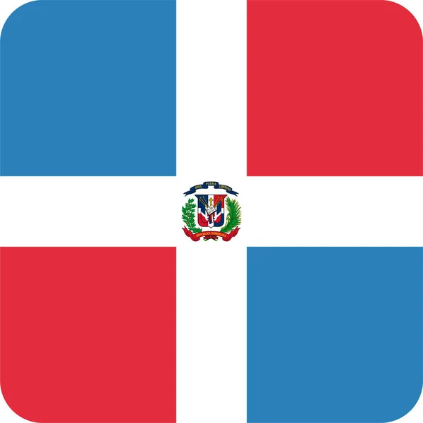 País Icono Bandera Dominicana Estilo Plano — Vector de stock