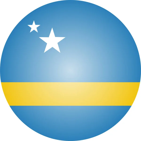 Land Curaçao Flagge Symbol Isometrischen Stil — Stockvektor