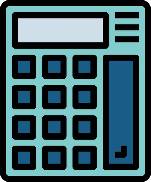 Calcolatrice Finanzia Icona Matematica Pieno Stile Contorno — Vettoriale Stock