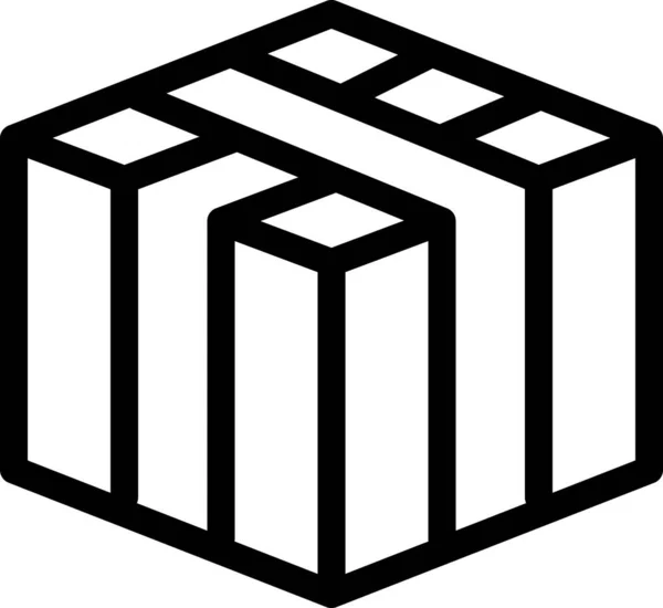 Dárkový Box Představuje Ikonu Stylu Osnovy — Stockový vektor