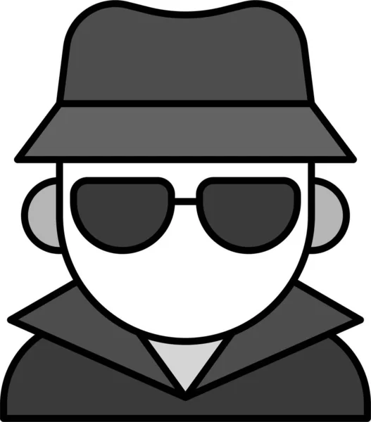 Avatar Halloween Invisible Man Icon Filled Outline Style — Διανυσματικό Αρχείο