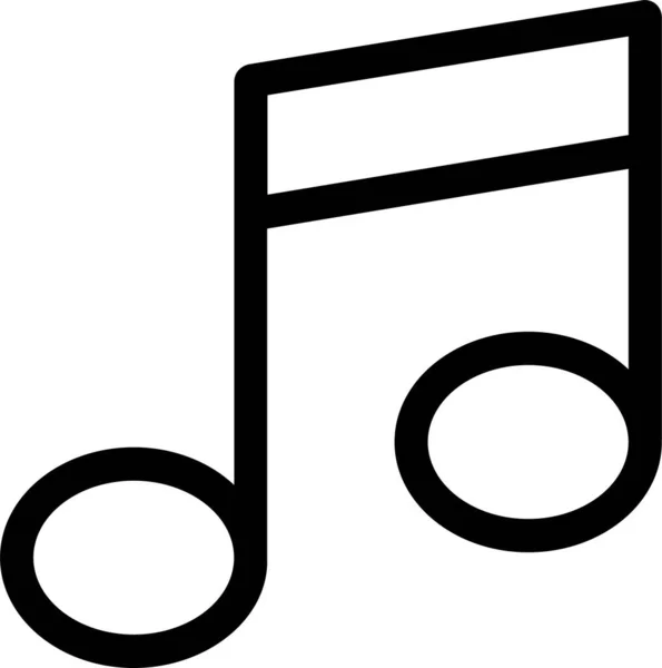 Icono Nota Música Audio Estilo Esquema — Vector de stock