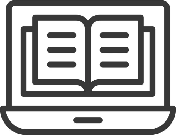 Document Book Learning Icon Outline Style — Image vectorielle