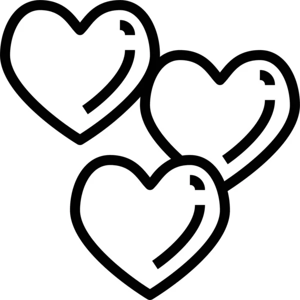 Heart Love Romance Icon Outline Style — Stock Vector