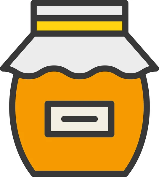 Honey Honey Pot Jar Icon Thanksgiving Category — Διανυσματικό Αρχείο