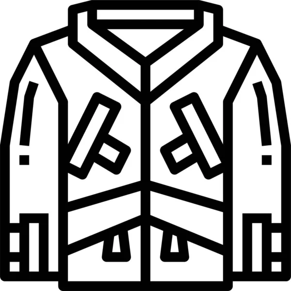 Abrigo Prenda Chaqueta Icono Estilo Del Esquema — Archivo Imágenes Vectoriales