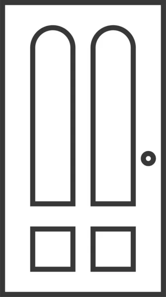 Decoration Door Household Icon Outline Style — Stock Vector