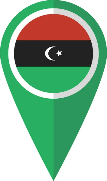 Flabya Libya Pin Simgesi Düz Biçimli — Stok Vektör