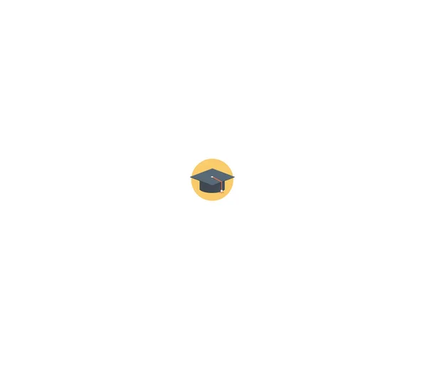 Καπέλο Φοιτητική Εκπαίδευση Εικονίδιο Επίπεδη Στυλ — Διανυσματικό Αρχείο