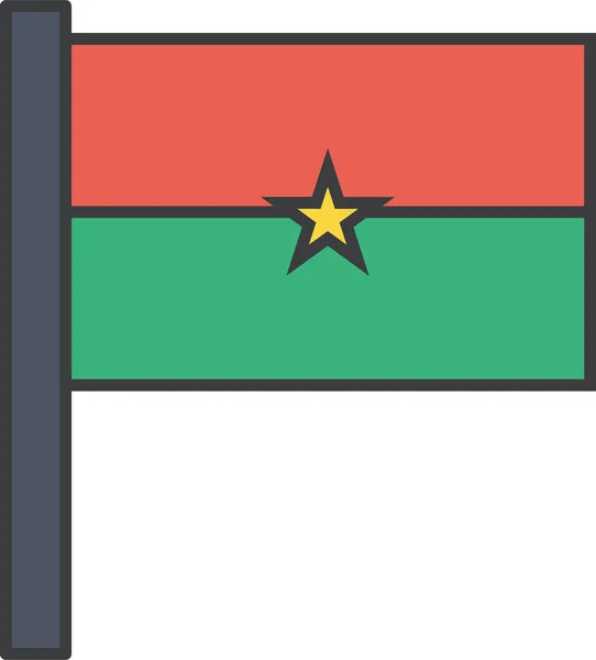 Αφρικανική Burkina Χώρα Εικονίδιο Στυλ Γεμάτο Περίγραμμα — Διανυσματικό Αρχείο
