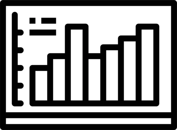 Bar Business Chart Icon Outline Style — Stock Vector