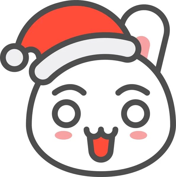 Hase Weihnachten Emoji Symbol Gefüllten Umriss Stil — Stockvektor