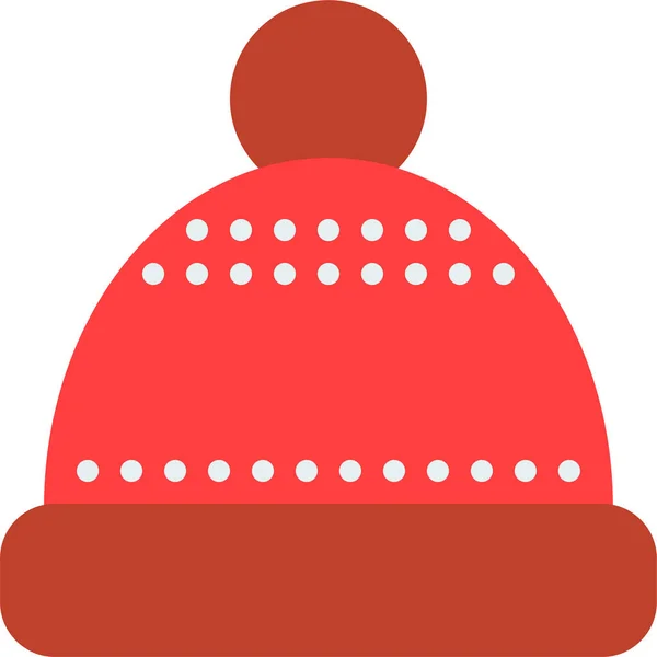 浅色帽子红色冬季图标 — 图库矢量图片
