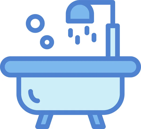 Bath Bathroom Bathtub Icon Filled Outline Style — Stock Vector