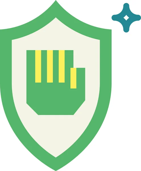 Defensa Protección Icono Seguridad Estilo Plano — Vector de stock