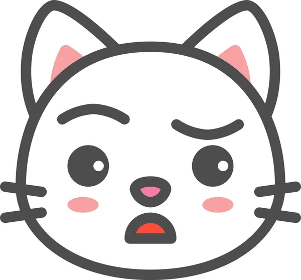 Avatar Cat Cute Icon Filled Outline Style — Stockový vektor