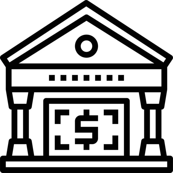 Іконка Банківської Валюти Стилі Контур — стоковий вектор