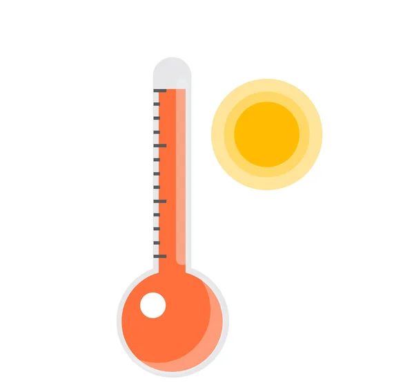 Значок Прогнозу Гарячої Температури Плоскому Стилі — стоковий вектор
