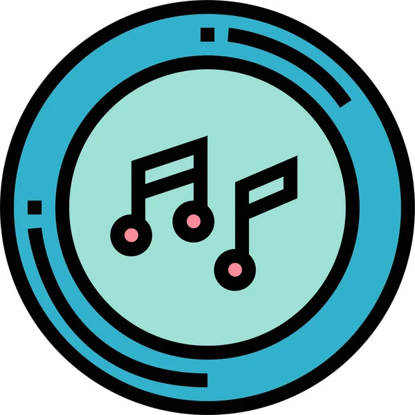 Икона Музыкальной Ноты Стиле Заполненного Контура — стоковый вектор