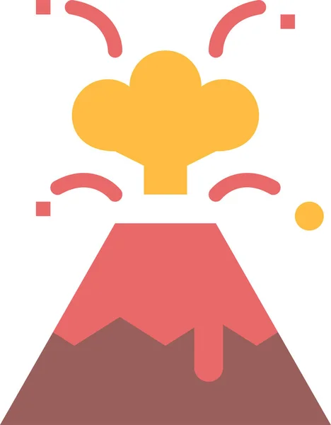 Dangerous Eruption Volcano Icon Flat Style — Stock Vector