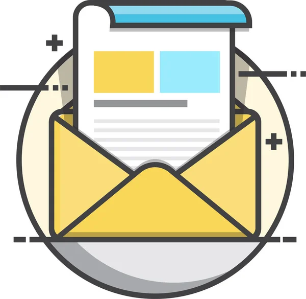 Newsletter Email Enveloppe Icône Dans Style Rempli Contour — Image vectorielle