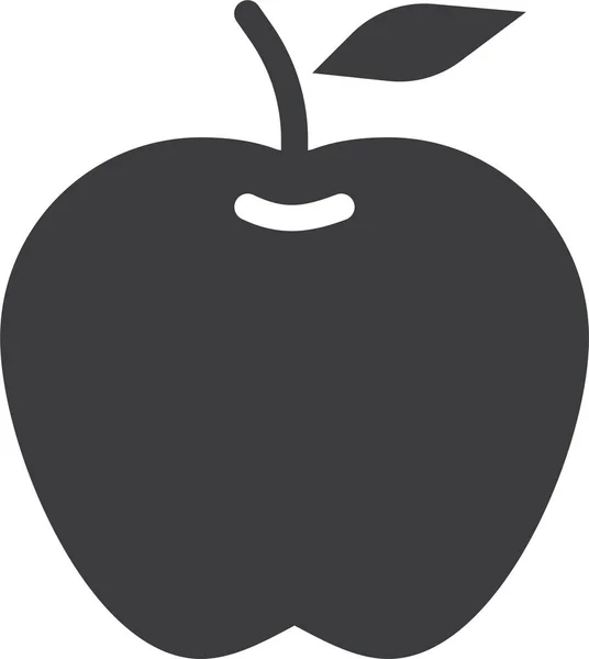 Apfel Herbst Lebensmittel Ikone Soliden Stil — Stockvektor