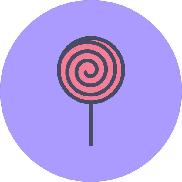 Caramelo Caramelo Lollipop Icono Estilo Contorno Lleno — Vector de stock