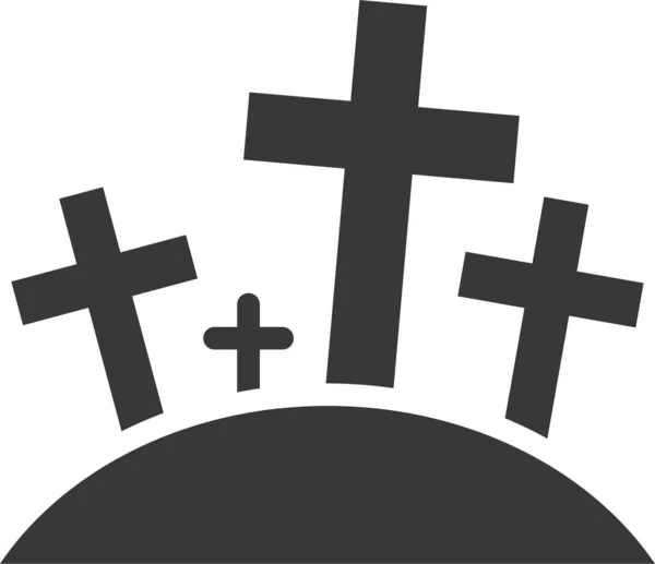 Death Grave Graveyard Icon Solid Style — Vetor de Stock