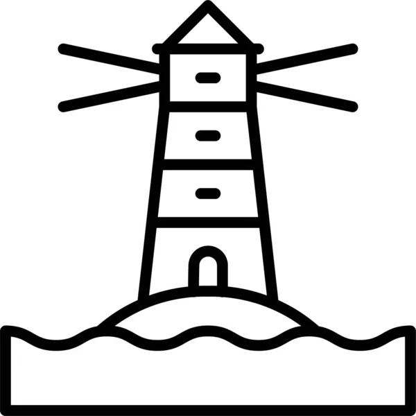 Будівля Маяка Літня Ікона Літній Категорії — стоковий вектор