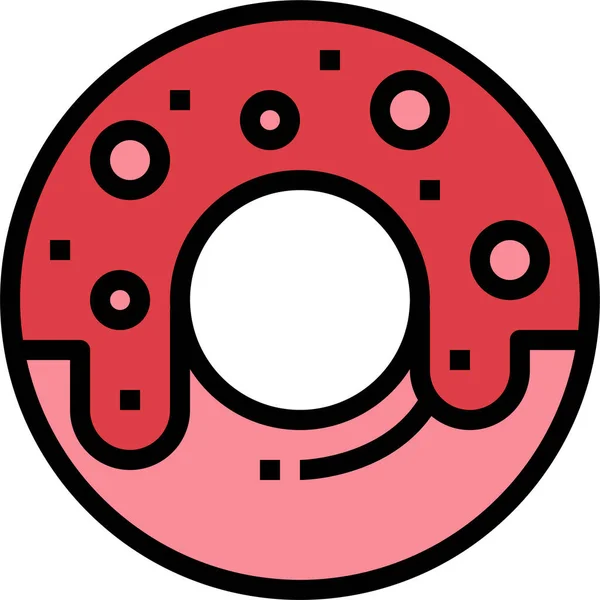Panadería Postre Donut Icono Estilo Contorno Lleno — Archivo Imágenes Vectoriales